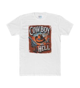 Cowboy As Hell Unisex Cotton Crew Tee, Cowboy Shirt, Western Style Tee, Gift for Cowboy Lovers, Casual T-Shirt, Vintage Graphic Tee