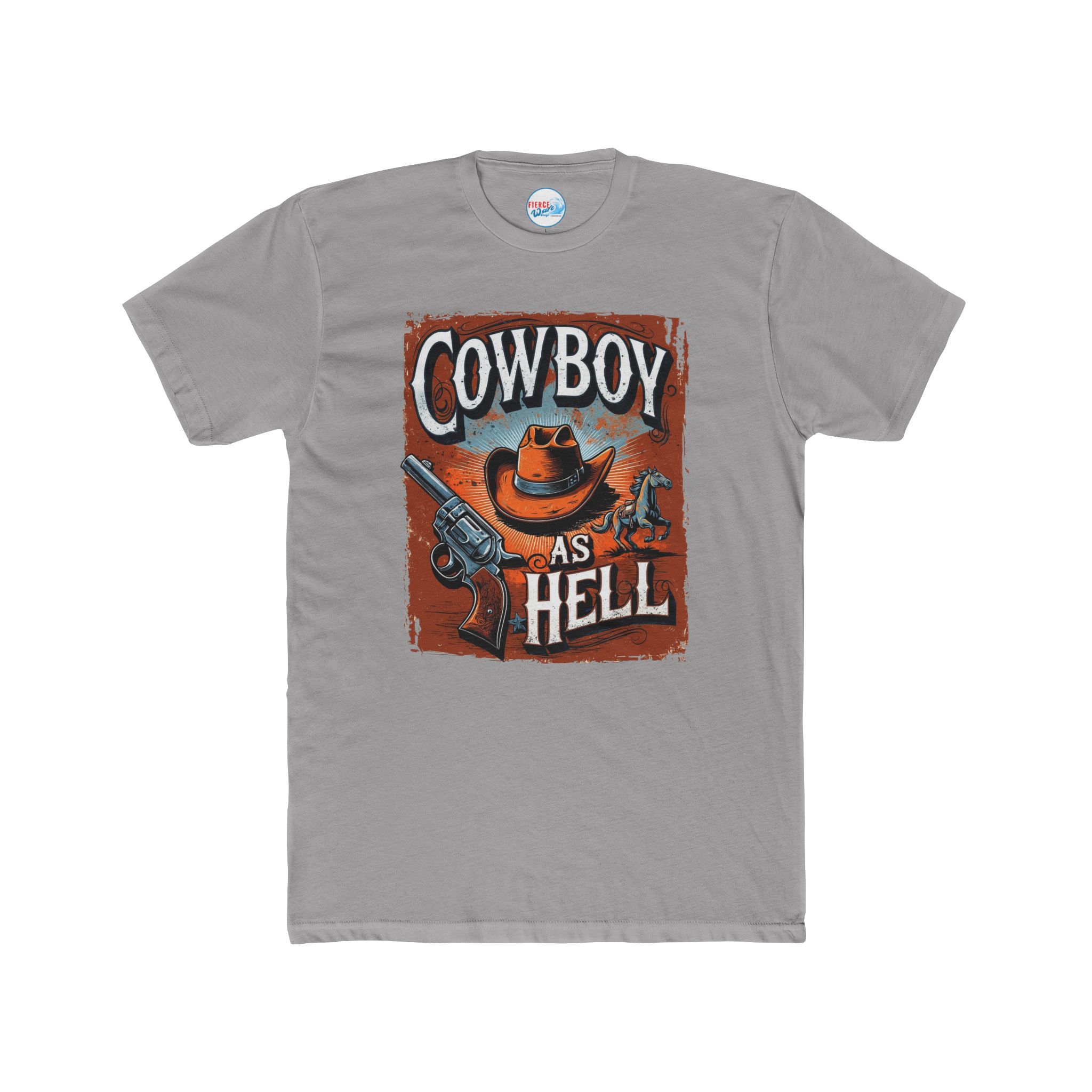 Cowboy As Hell Unisex Cotton Crew Tee, Cowboy Shirt, Western Style Tee, Gift for Cowboy Lovers, Casual T-Shirt, Vintage Graphic Tee - Image 4