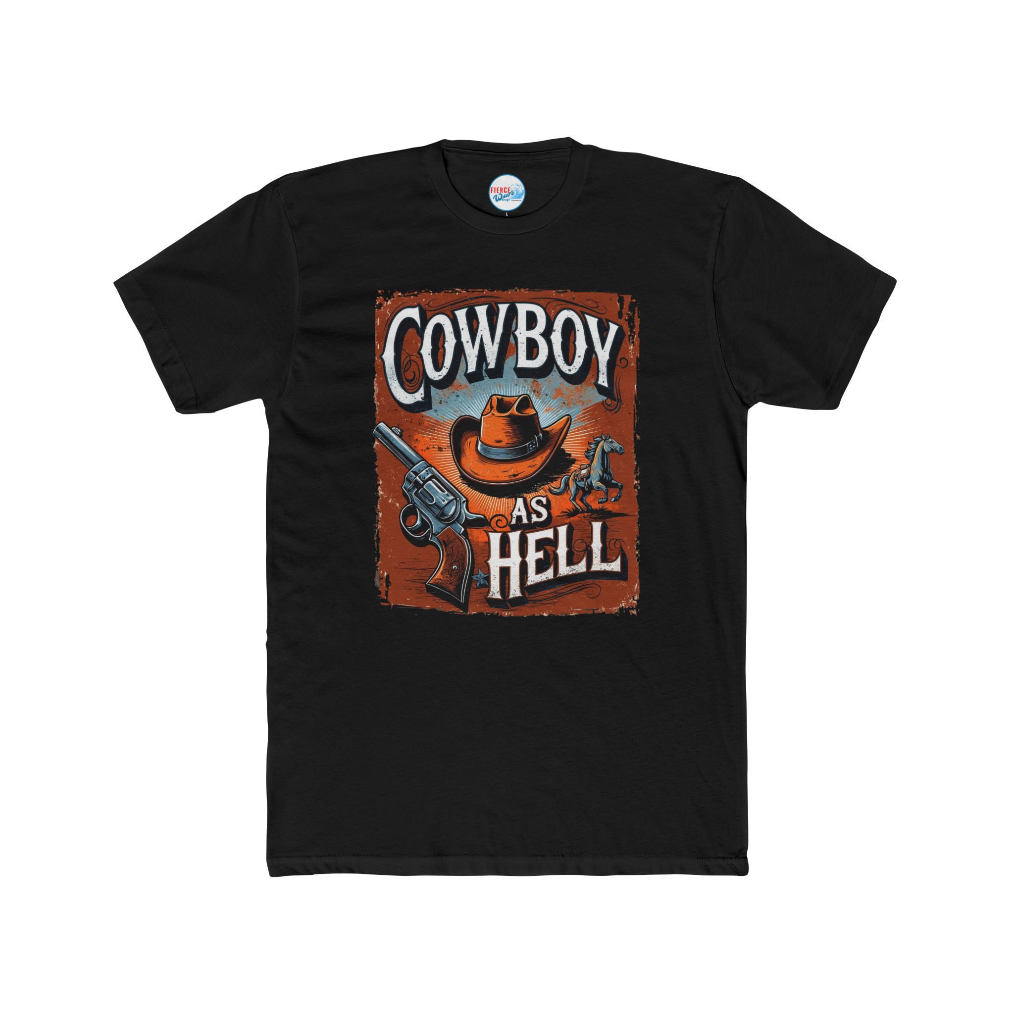 Cowboy As Hell Unisex Cotton Crew Tee, Cowboy Shirt, Western Style Tee, Gift for Cowboy Lovers, Casual T-Shirt, Vintage Graphic Tee - Image 10